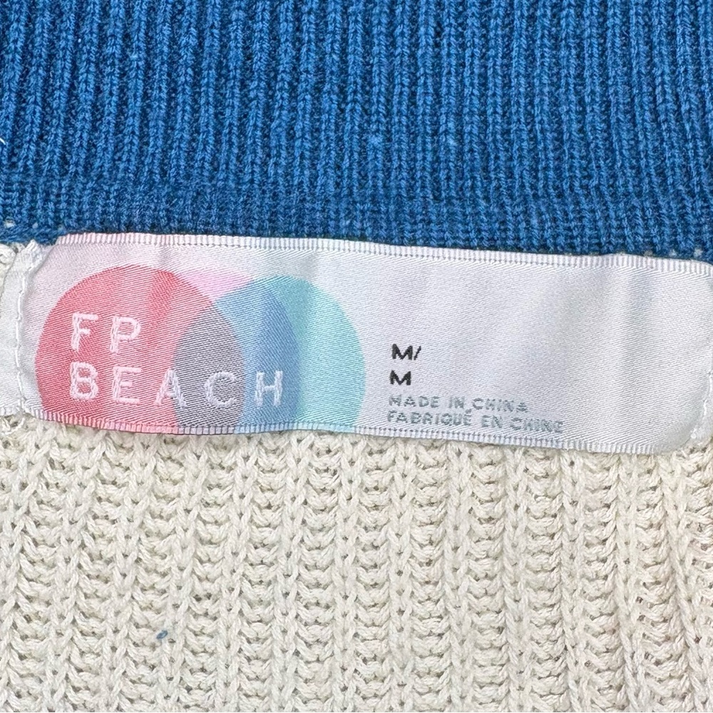 Free People Beach Knit Picnic Stripe Sweater Romper In Sailers Blue Combo medium - Picture 13 of 15